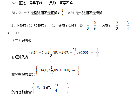 <b>「自学初中数学」1.2.1有理数的认识教案模板</b>